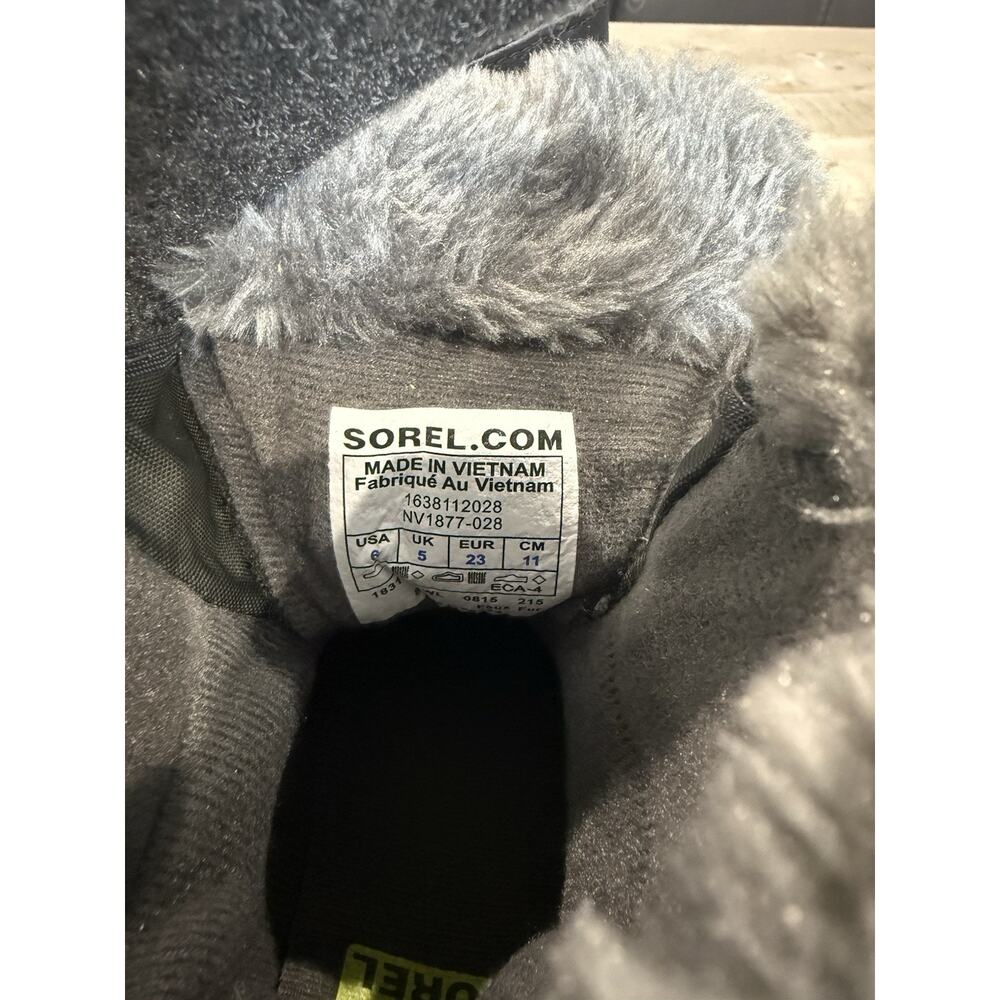 Sorel Snow Commander Boots Toddler Size 6 Gray Black Fleece Lined Winter Snow - Picture 6 of 6